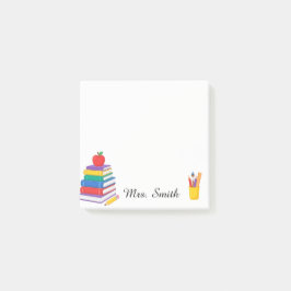 Persoonlijke plaknotities voor leraren met boeken  post-it® notes