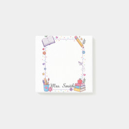 Persoonlijke plaknotities voor leraren met pastel  post-it® notes