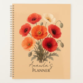Persoonlijke planner, kleurrijke klaproos bloem bl planner