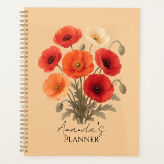 Persoonlijke planner, kleurrijke klaproos bloem bl planner