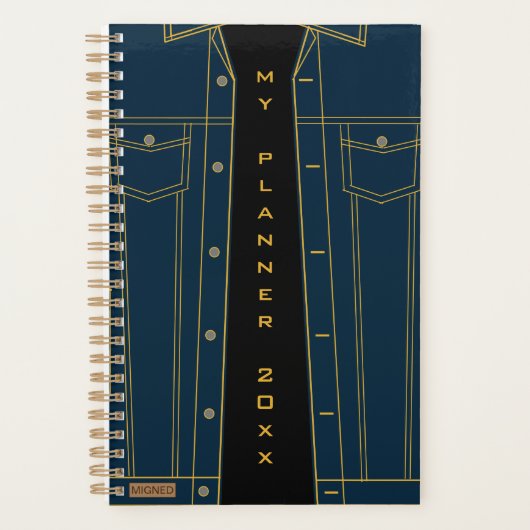 Persoonlijke planner met blauwe spijkerjas (Voorkant)