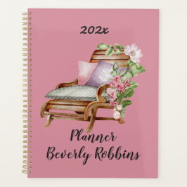 Persoonlijke planner met tuingebloemte
