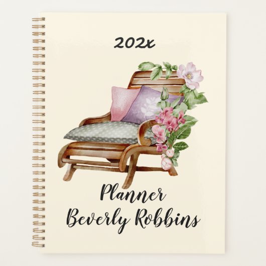 Persoonlijke planner met tuingebloemte (Voorkant)