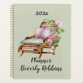 Persoonlijke planner met tuingebloemte
