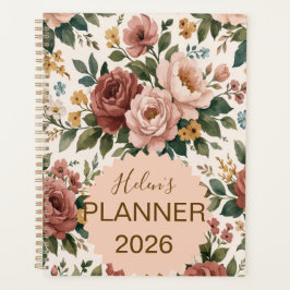 Persoonlijke planner met vintage bloemenprint