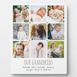 Persoonlijke plaquette voor grootouders met 9 foto fotoplaat