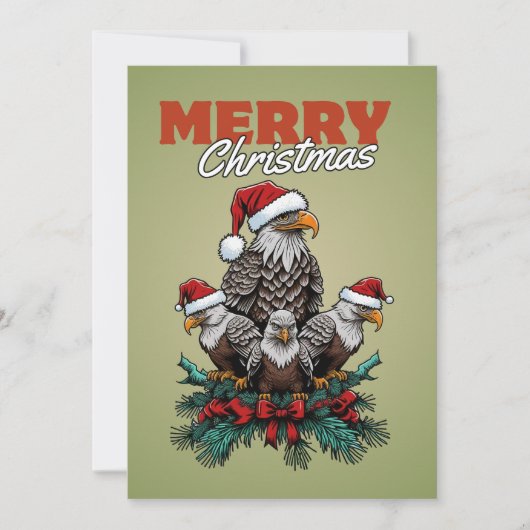 Persoonlijke platte adelaar kerstkaart (Voorkant)