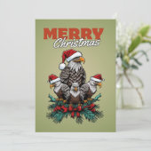 Persoonlijke platte adelaar kerstkaart (Staand voorkant)