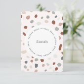 Persoonlijke Platte Kaart - Modern Terrazzo (Staand voorkant)
