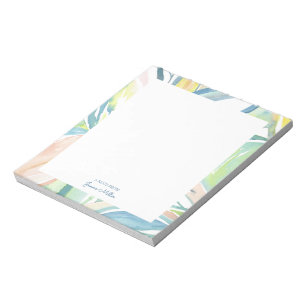 Persoonlijke platte notitiekaart met blad abstract notitieblok