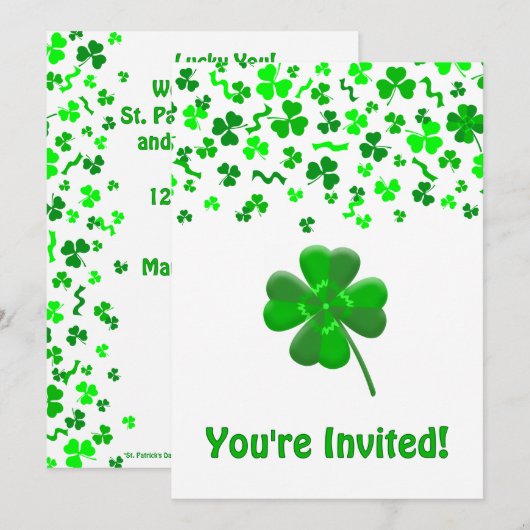 Persoonlijke platte St. Patrick's Day-drieblad Kaart (Voorkant / Achterkant)