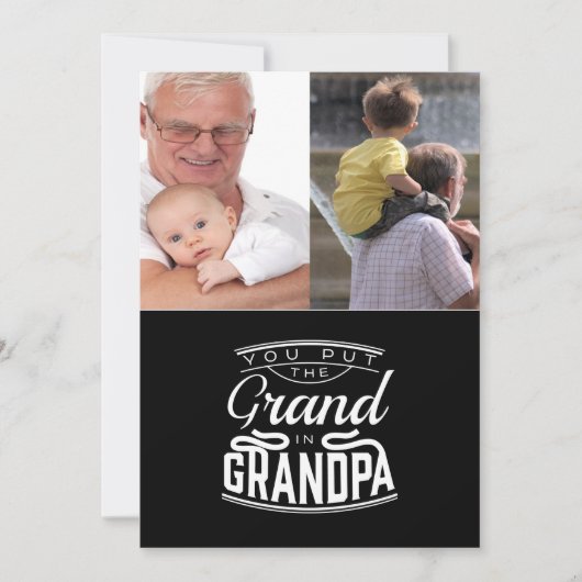 Persoonlijke platte wenskaart voor opa kaart (Voorkant)