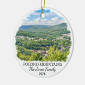 Persoonlijke Pocono Mountains, op maat gemaakte Pe Keramisch Ornament (Links)
