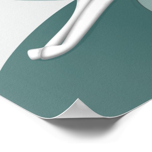 Persoonlijke Podenco Dog Art Deco Grey en White Poster (Hoek)