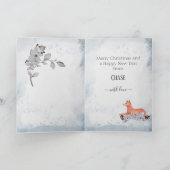 Persoonlijke Podenco Kerstmis Watercolor  Feestdagen Kaart (Binnen)