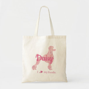 Persoonlijke Poedel Naam Pastel Roze Hond Moeder C Tote Bag