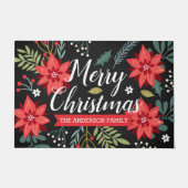 Persoonlijke Poinsettia Kerstmis Deurmat (Voorkant)