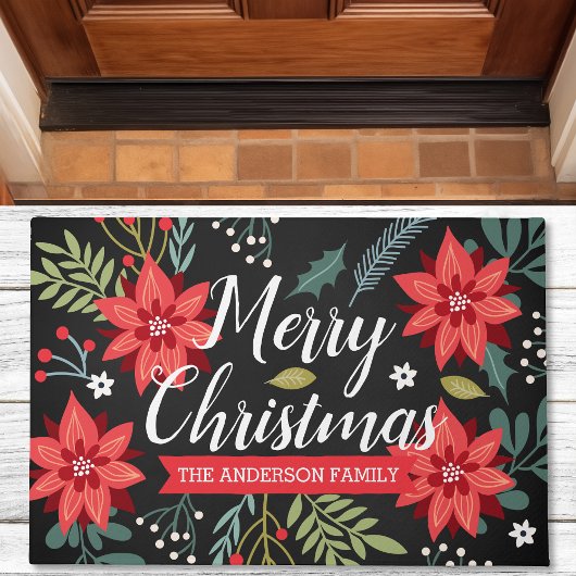 Persoonlijke Poinsettia Kerstmis Deurmat
