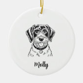 Persoonlijke Pointer Hond Kerstmis Keramisch Ornament (Voorkant)