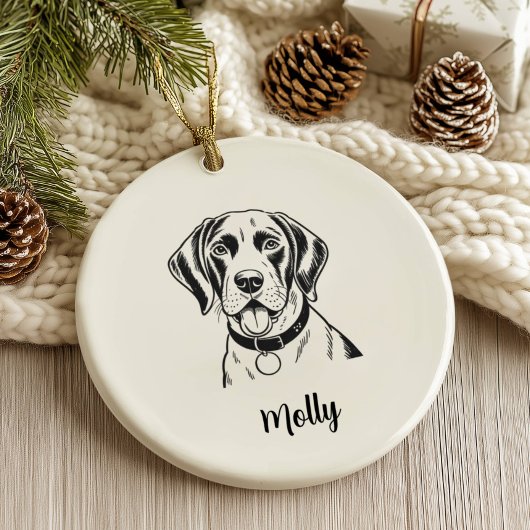 Persoonlijke Pointerhond Kerstmis Keramisch Ornament