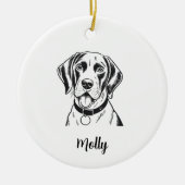 Persoonlijke Pointerhond Kerstmis Keramisch Ornament (Voorkant)