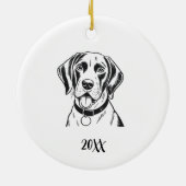 Persoonlijke Pointerhond Kerstmis Keramisch Ornament (Achterkant)