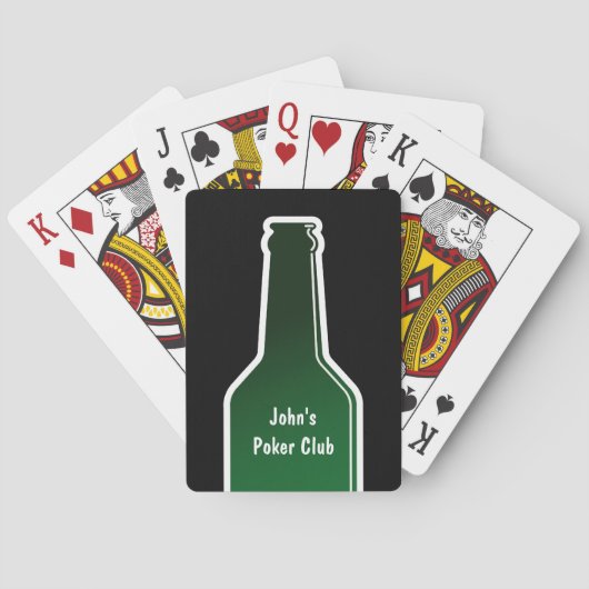 Persoonlijke poker speelkaarten met bierfles (Achterkant)