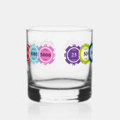 Persoonlijke Poker Speler Chips Whisky Glas (Links)