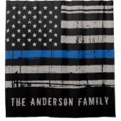 Persoonlijke politie met thin Blue Line Douchegordijn (Voorkant)