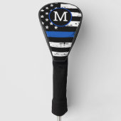 Persoonlijke politie Thin Blue Line Golfheadcover (Voorkant)