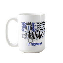 Persoonlijke politie-vrouw badge vlag blauwe lijn