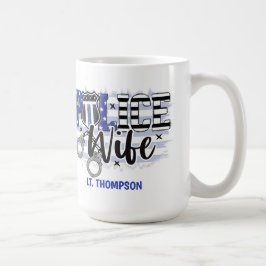 Persoonlijke politie-vrouw badge vlag blauwe lijn koffiemok