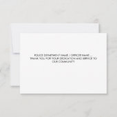 Persoonlijke politieagent in blauwe lijn bedankkaart (Achterkant)