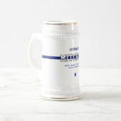 Persoonlijke politieagent in blauwe lijn bierpul (Voorkant links)