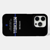 Persoonlijke politieagent in blauwe lijn Case-Mate iPhone case (Achterkant (horizontaal))