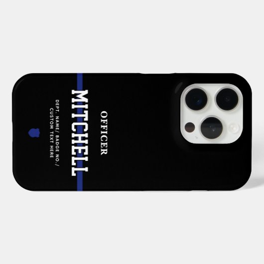 Persoonlijke politieagent in blauwe lijn Case-Mate iPhone case (Achterkant (horizontaal))