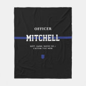 Persoonlijke politieagent in blauwe lijn fleece deken (Voorkant)