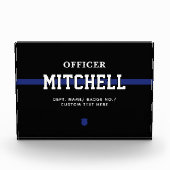 Persoonlijke politieagent in blauwe lijn fotoblokken (Voorkant)