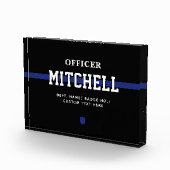 Persoonlijke politieagent in blauwe lijn fotoblokken (Rechts)