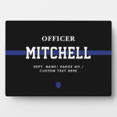 Persoonlijke politieagent in blauwe lijn fotoplaat (voorkant)