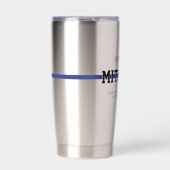 Persoonlijke politieagent in blauwe lijn geïsoleerde drinkbeker (Voorkant)