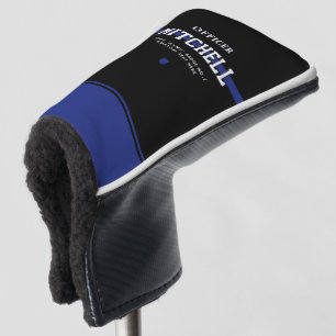 Persoonlijke politieagent in blauwe lijn golfheadcover