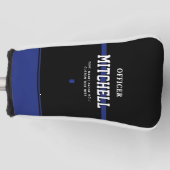 Persoonlijke politieagent in blauwe lijn golfheadcover (Voorkant)