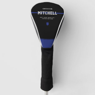 Persoonlijke politieagent in blauwe lijn golfheadcover
