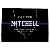 Persoonlijke politieagent in blauwe lijn groot cadeauzakje (Achterkant)