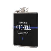 Persoonlijke politieagent in blauwe lijn heupfles (Links)