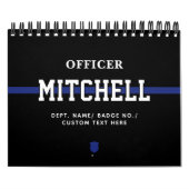 Persoonlijke politieagent in blauwe lijn kalender (Hoes)