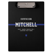 Persoonlijke politieagent in blauwe lijn klembord (Voorkant)