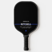 Persoonlijke politieagent in blauwe lijn pickleball paddle (Voorkant)