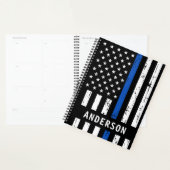 Persoonlijke politieagent in blauwe lijn planner (Display)